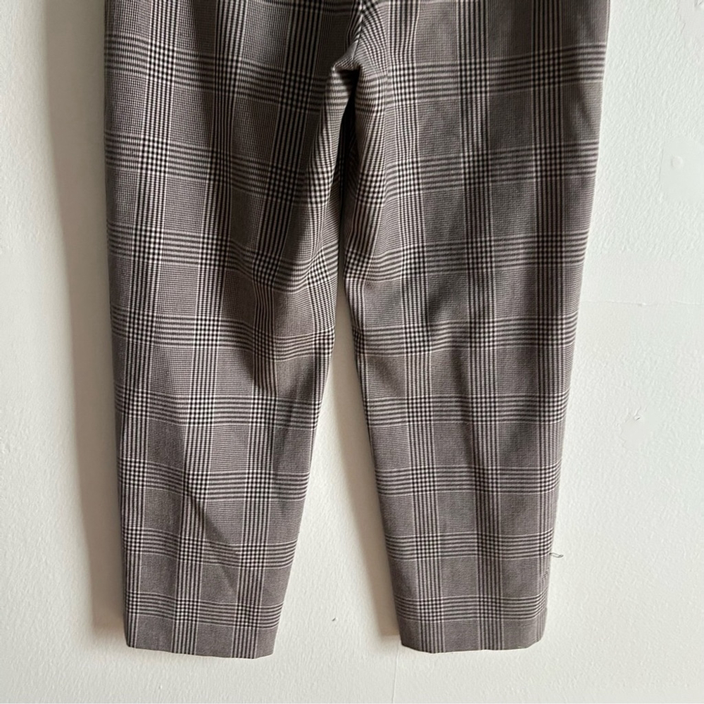 Aritzia Wilfred Sz 6 Tie Front Grey Plaid AcademiA Ankle Tapered Pants - Picture 5 of 13